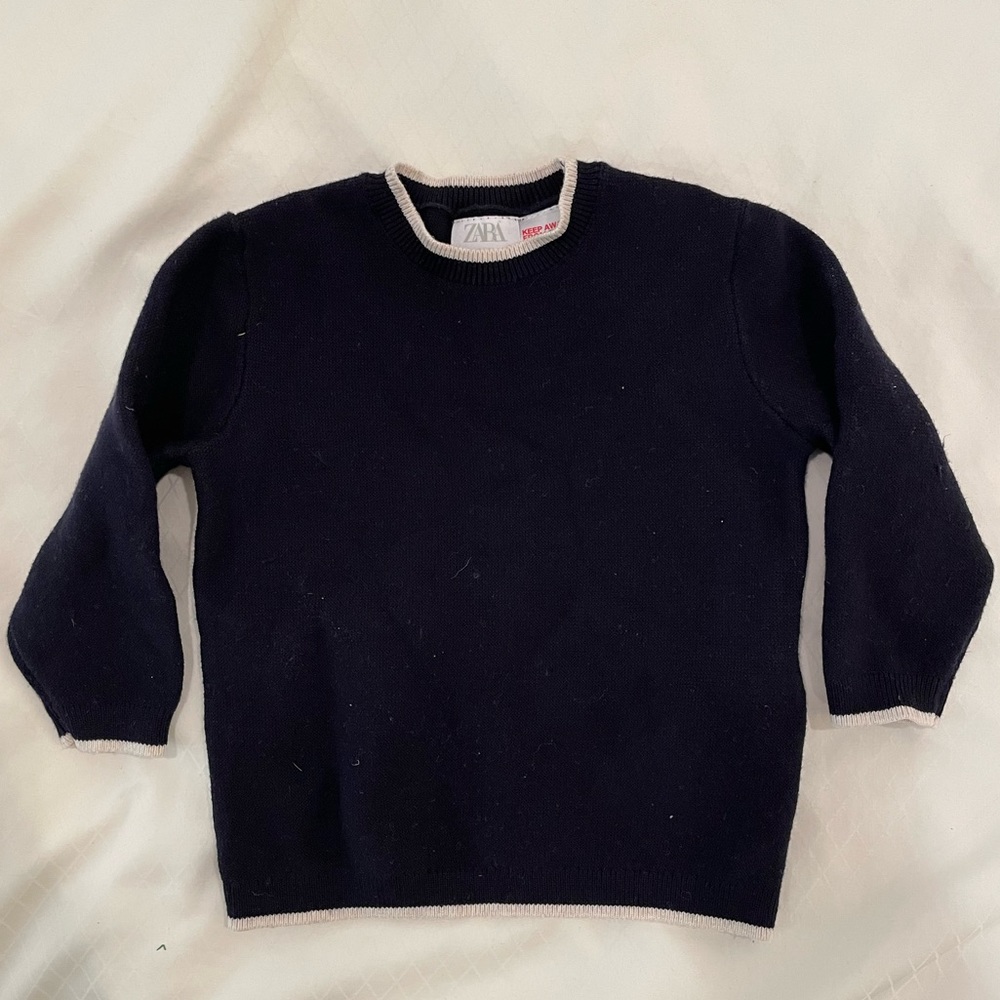 White trim dressy cotton sweater
